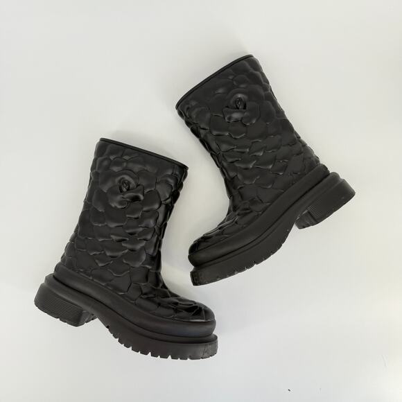 Valentino Garavani Rain Boots Floral Flower Platform Italy Chunky EU 39 US 8.5 - Picture 11 of 13